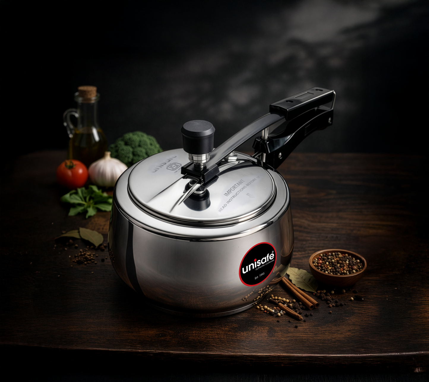 UNISAFE 2l Stainless Steel Platinum Inner Lid Inner Lid Pressure Cooker