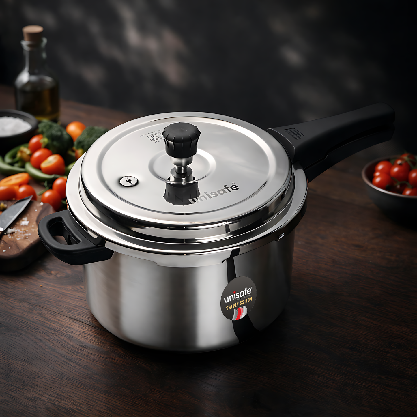 UNISAFE 5l Triply Platinum Tri-Pro outerlid Pressure Cooker