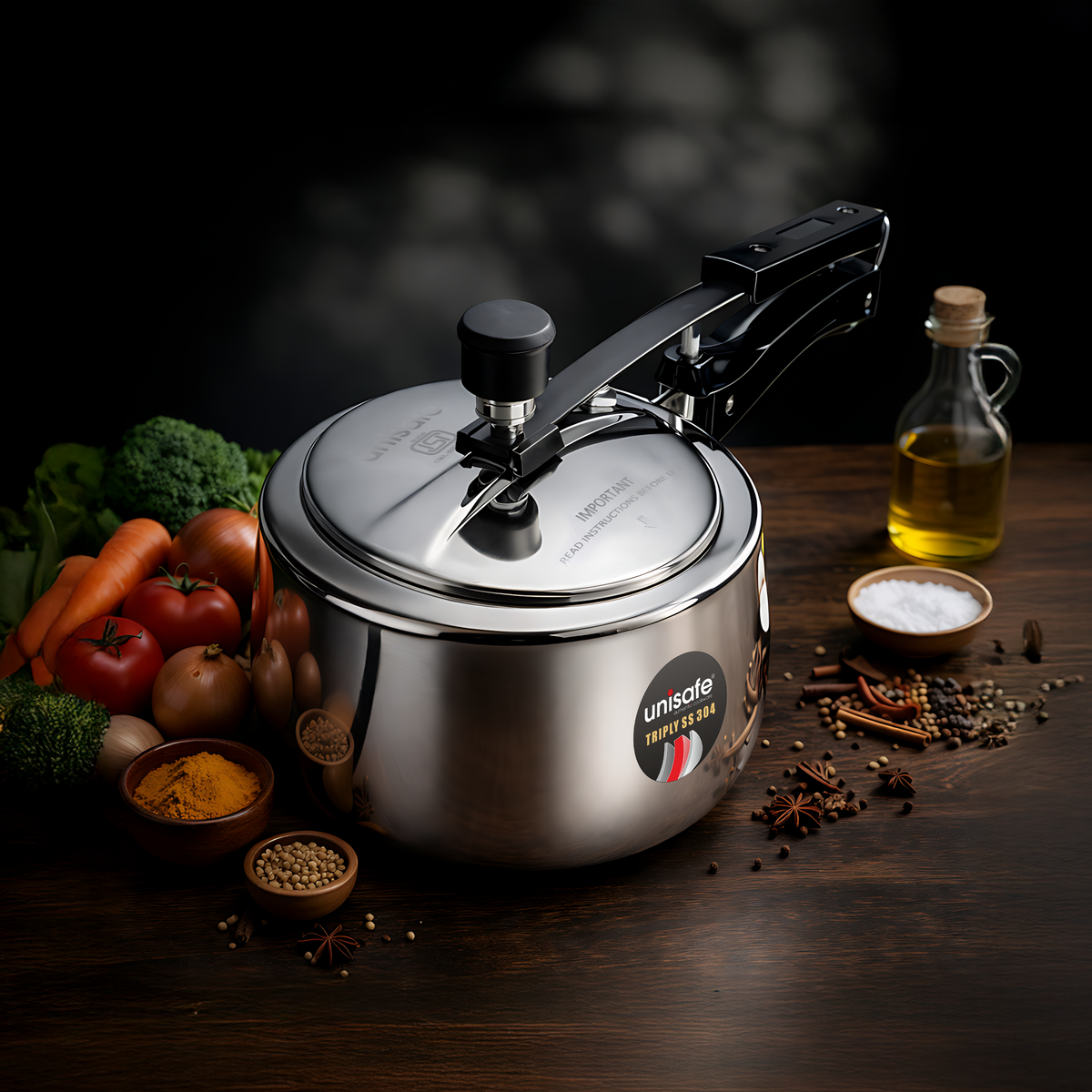 UNISAFE 2l Triply Platinum Tri-Pro Inner Lid Pressure Cooker