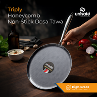 UNISAFE Triply Honeycomb 30cm Non-Stick Dosa Tawa