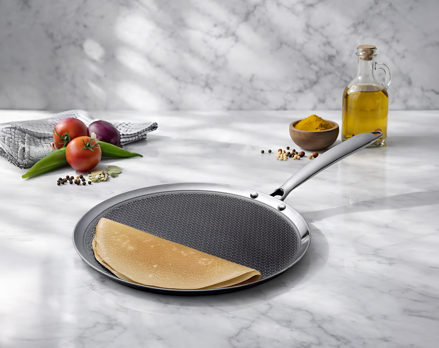 UNISAFE Triply Honeycomb 30cm Non-Stick Dosa Tawa