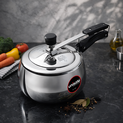 UNISAFE 2.5l Aluminium Platinum IB Inner Lid Pressure Cooker
