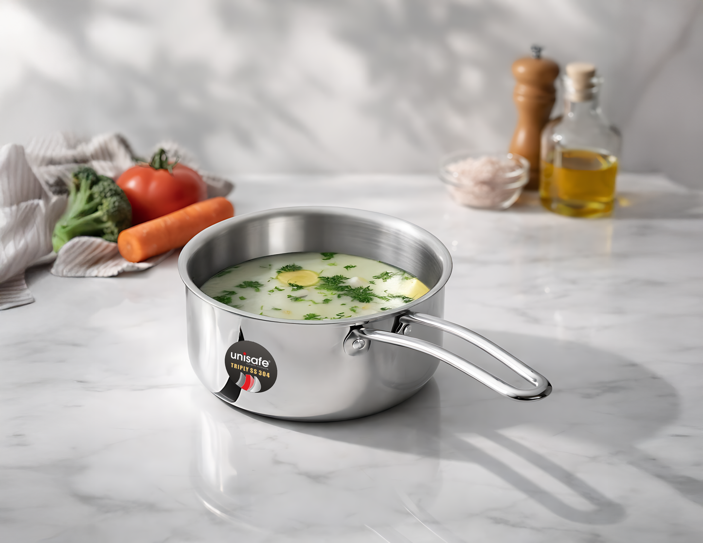 UNISAFE 18cm Tri-Ply Saucepan