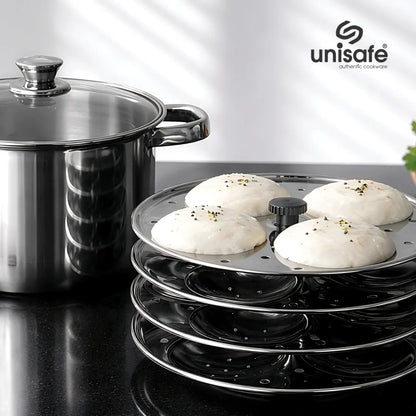 UNISAFE Stainless Steel Idli cooker-4 Plates(16 Idlis)
