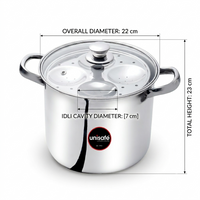 UNISAFE Stainless Steel Idli cooker-6 Plates(24 Idlis)