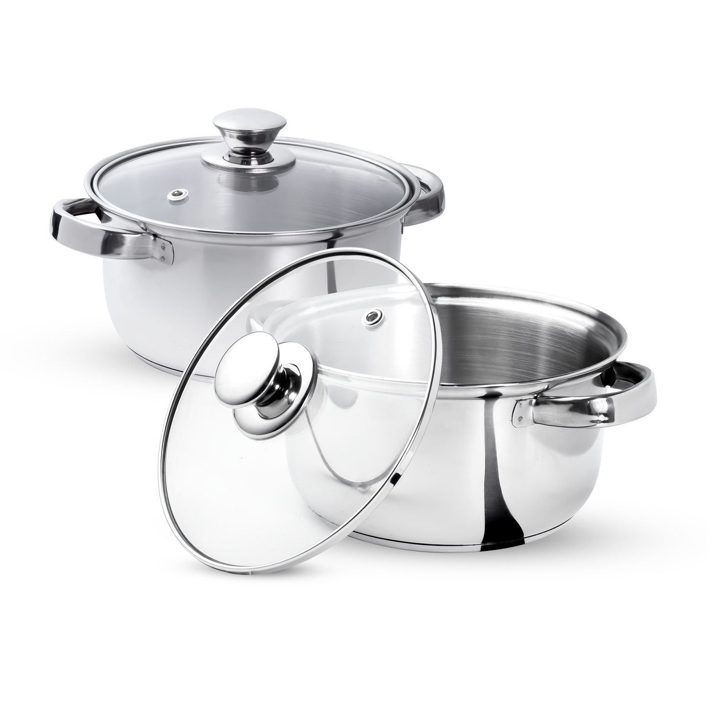 UNISAFE Stainless Steel Cook & Serve 4 Pcs set with Glass Lid