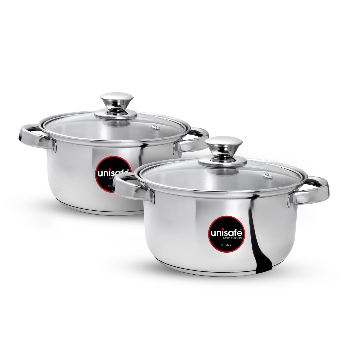 UNISAFE Stainless Steel Cook & Serve 4 Pcs set with Glass Lid
