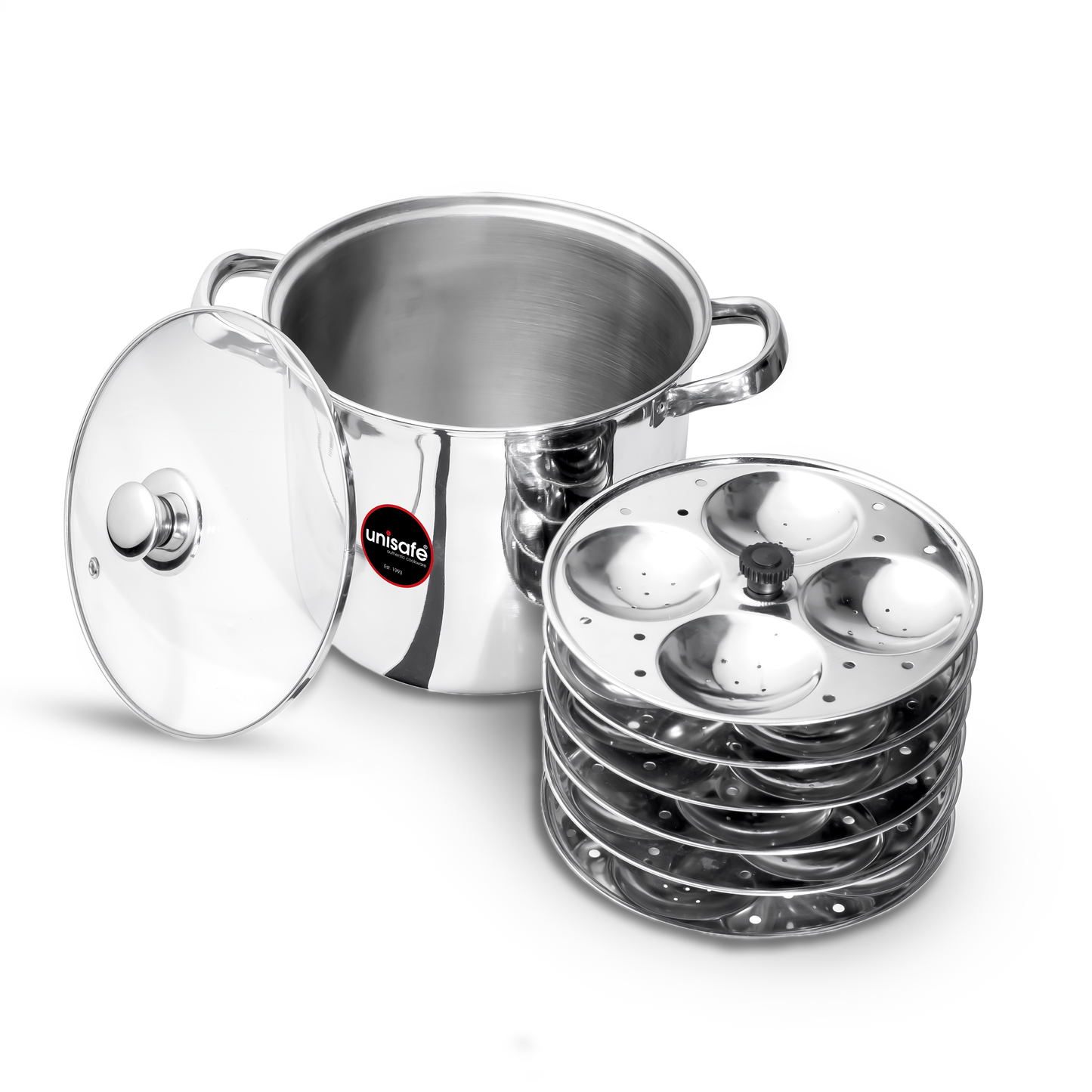 UNISAFE Stainless Steel Idli cooker-6 Plates(24 Idlis)