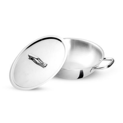 UNISAFE 26cm Tri-Ply Kadai With Stainless Lid