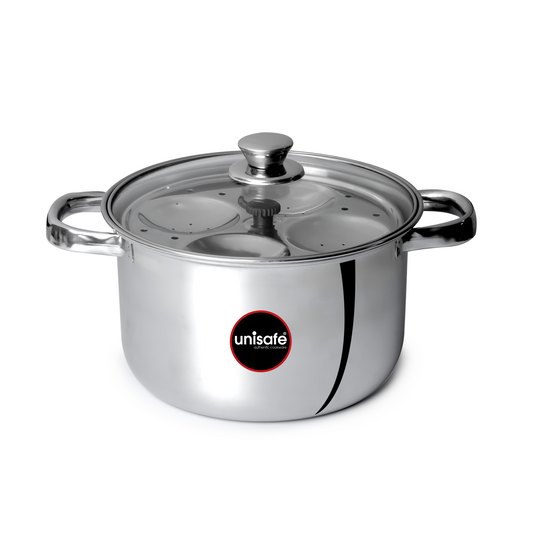 UNISAFE Stainless Steel Idli cooker-4 Plates(16 Idlis)