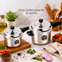 UNISAFE 3l & 5l Triply Platinum Tri-Pro outerlid Combo Pressure Cooker
