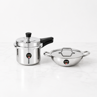 UNISAFE Triply Combo | 3L Outerlid Pressure Cooker + 22cm| 2L Kadai with SS Lid