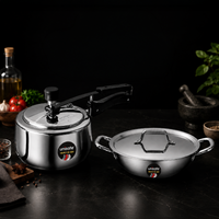 UNISAFE Triply Combo | 3L Innerlid Pressure Cooker + 24cm| 2.5L Kadai with SS Lid
