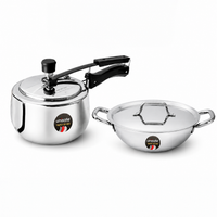 UNISAFE Triply Combo | 3L Innerlid Pressure Cooker + 24cm| 2.5L Kadai with SS Lid